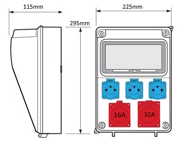 Rozdzielnia budowlana elektryczna RBS C3 1632 WR C31632_tech