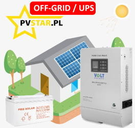 Zestaw fotowoltaiczny kamper, działka off-grid 8 paneli + inwerter + 4 baterie 110Ah