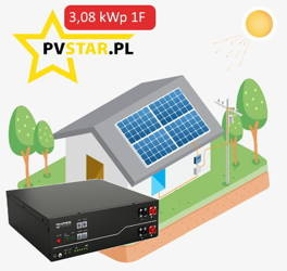 Zestaw Mój Prąd 4.0 -10000 zł - 3,08 kWp - 1 FAZA - trapez + magazyn energii 2,5 kWh