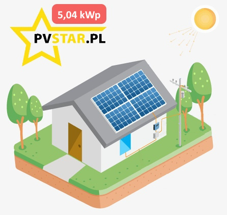 Zestaw fotowoltaiczny 5,04 kWp - 3 fazy - blachodachówka